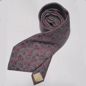 Gray Paisley Italian Silk Tie